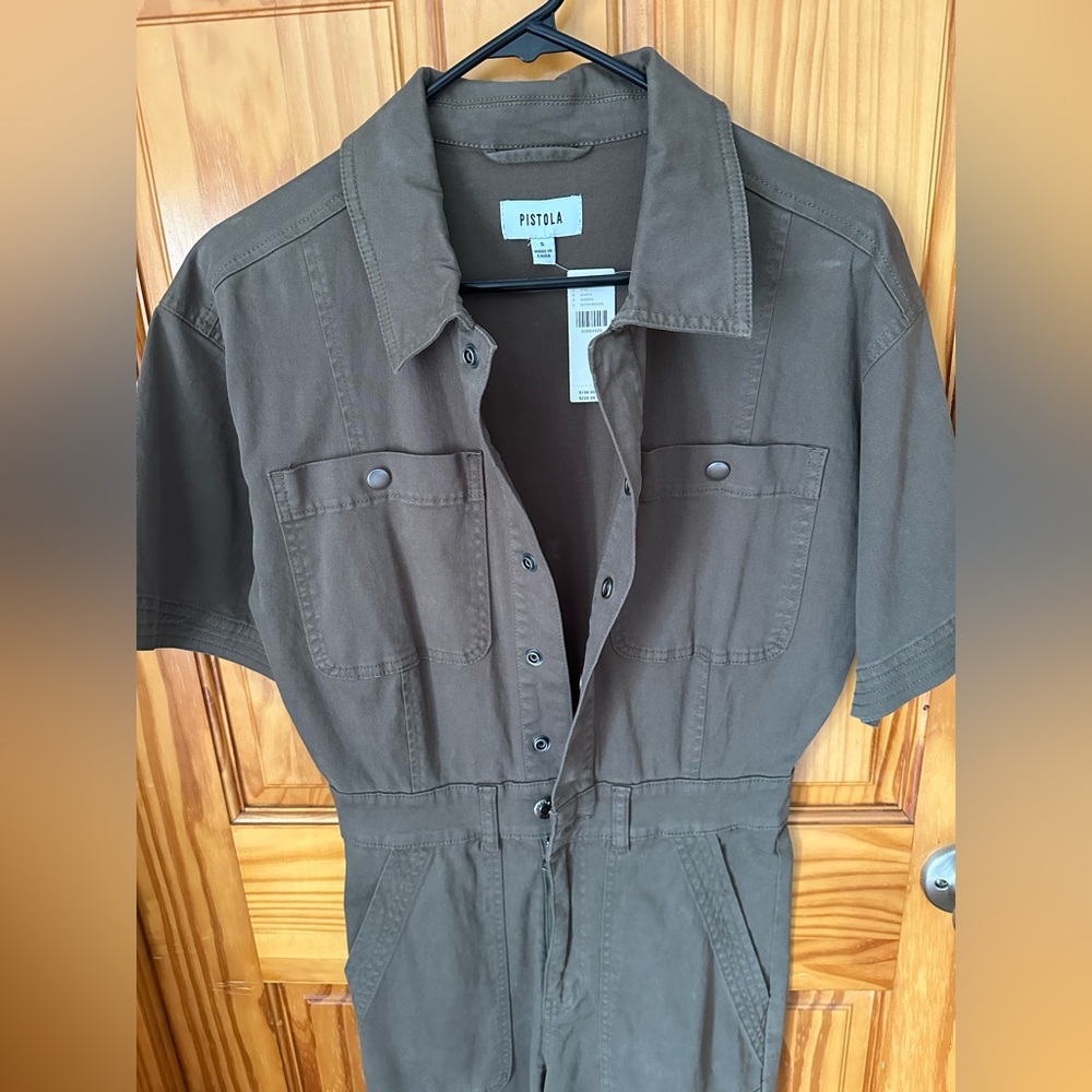 NWT Pistola Brown Short Sleeve Jumpsuit - Picture 5 of 8